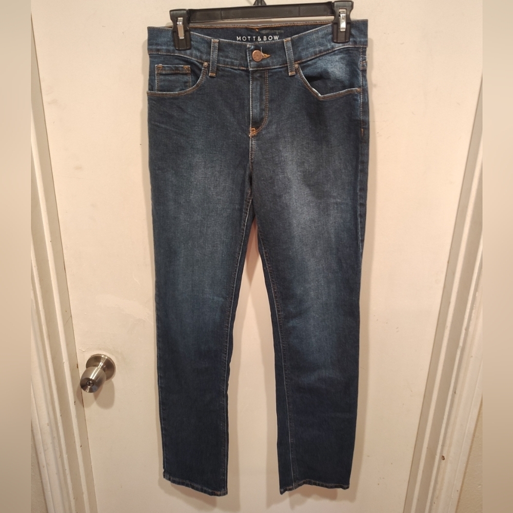 Mott & Bow Women's Mid Rise Slim Straight Ridge Jeans 26 X 30 Boyfriend Casual